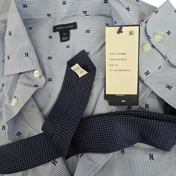Tommy Hilfiger BLUE Big Boys 2-Pc. Shirt & Tie Set Size 14 NWT - Picture 2 of 5